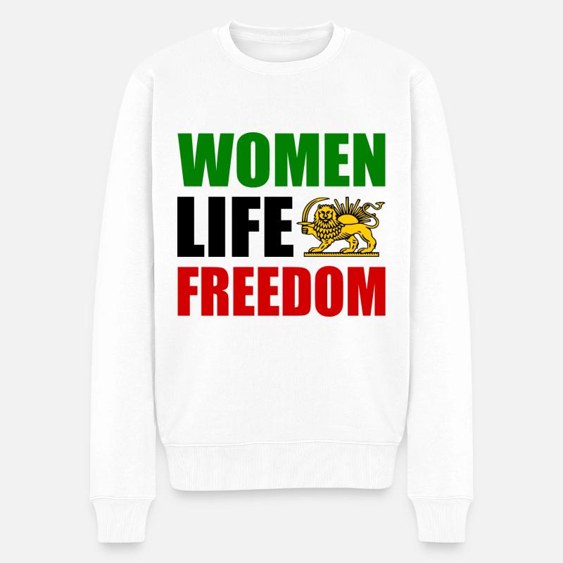 Women life freedom - Männer Premium Bio Pullover - Weiß