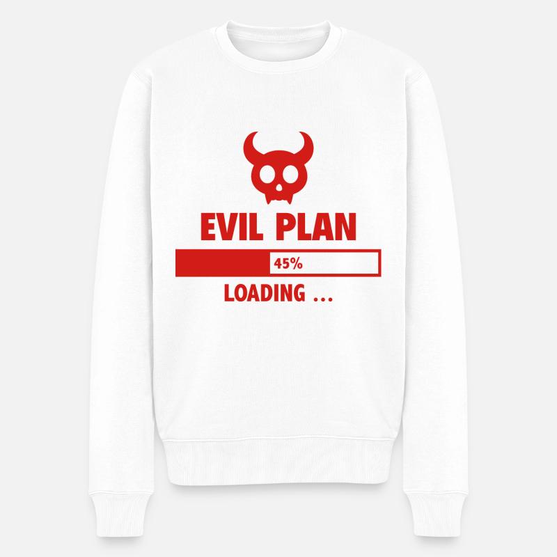 Evil Plan Loading - Men's Premium Organic Jumper - white