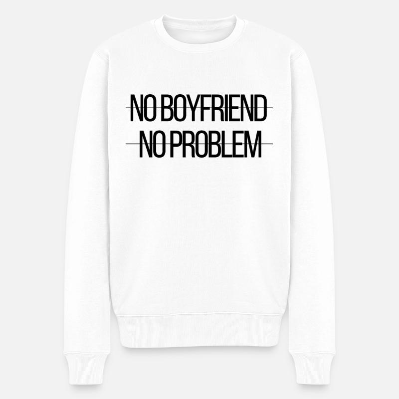 Kein Freund Kein Problem - Männer Premium Bio Pullover - Weiß