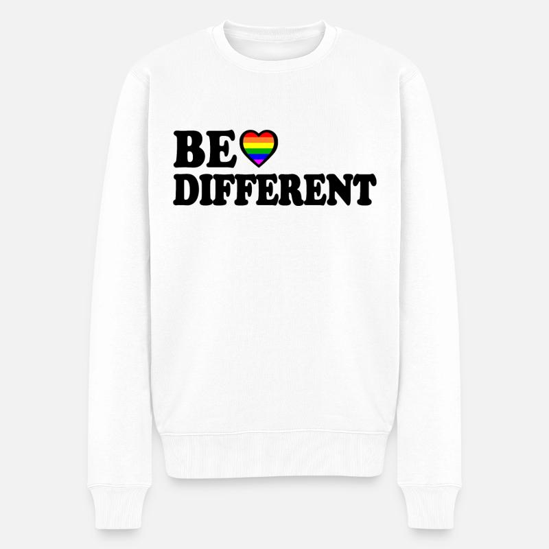 Be different - Pull Premium bio Homme - blanc