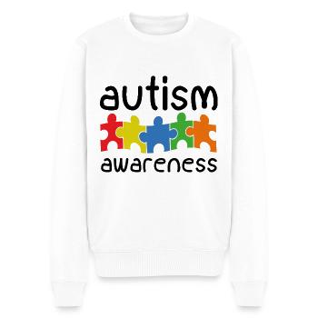 Autism Awareness - Men's Premium Organic Jumper - white - Front - Thijin (182cm)