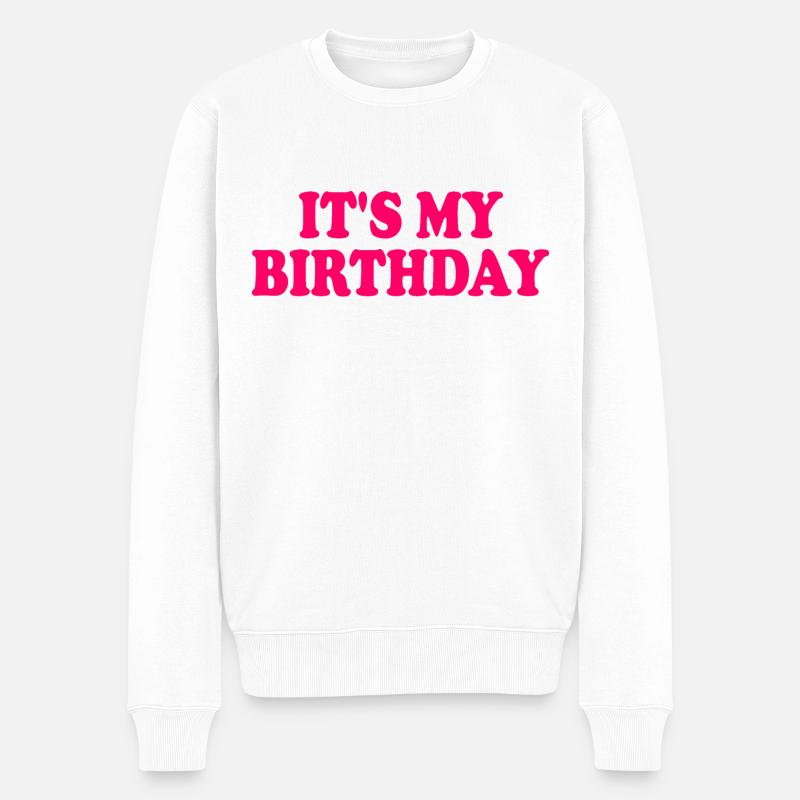 It's my birthday - Männer Premium Bio Pullover - Weiß