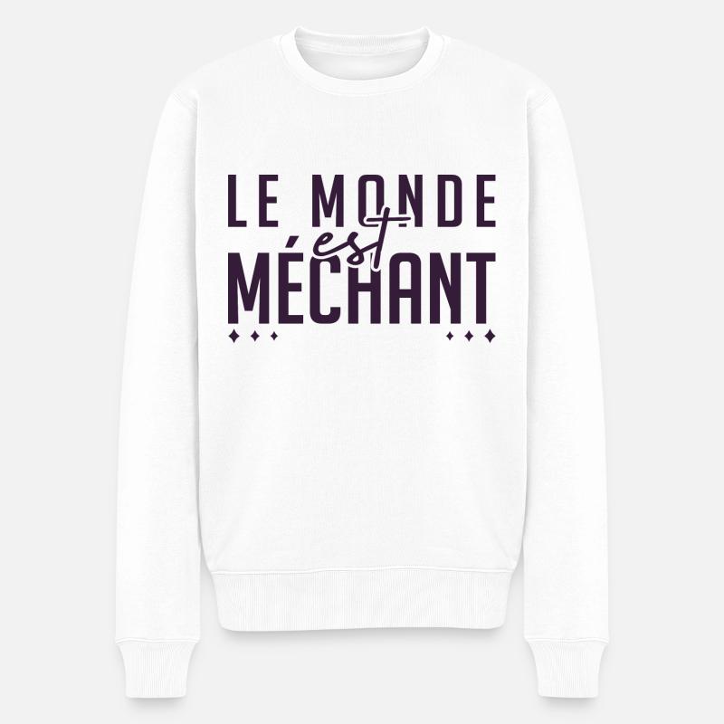Le monde est méchant - Pull Premium bio Homme - blanc