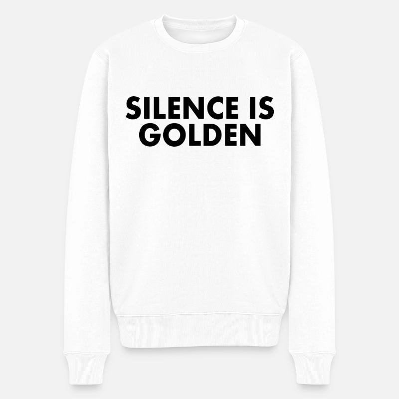 silence is golden - Pull Premium bio Homme - blanc