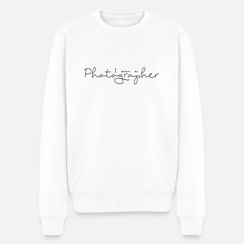 Ich bin ein Fotograf - Männer Premium Bio Pullover - Weiß