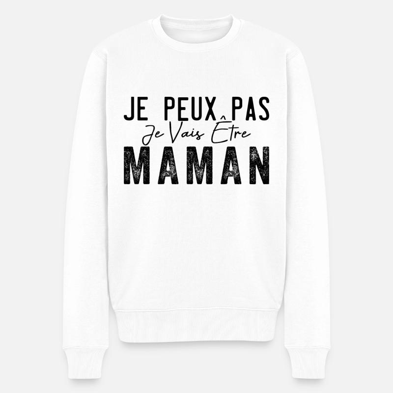 Ich kann nicht, ich werde Mutter| Werdende Mutter - Männer Premium Bio Pullover - Weiß