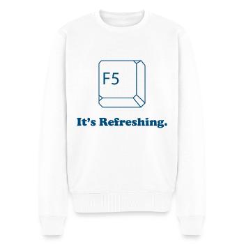 F5 It's Refreshing - Men's Premium Organic Jumper - white - Front - Thijin (182cm)