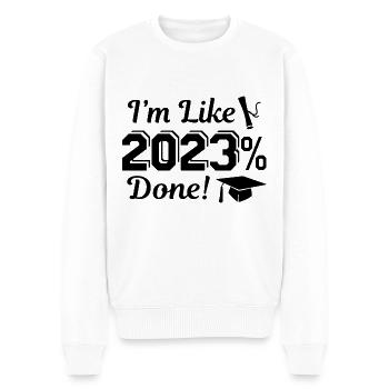 Je suis comme 2023 pour cent terminé - Pull Premium bio Homme - blanc - Devant - Thijin (182cm)
