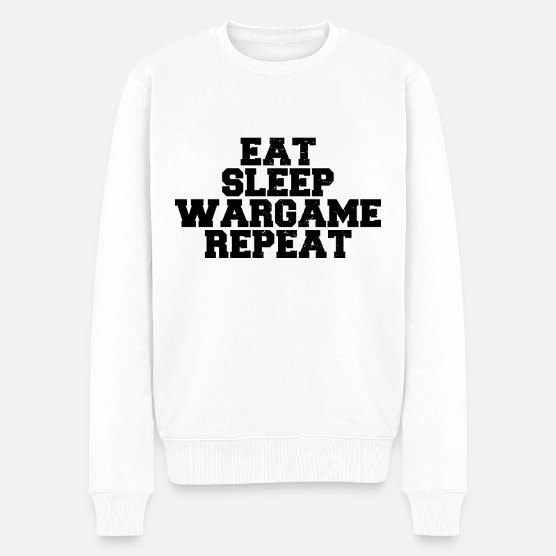 Eat Sleep Wargame Repeat - Pull Premium bio Homme - blanc