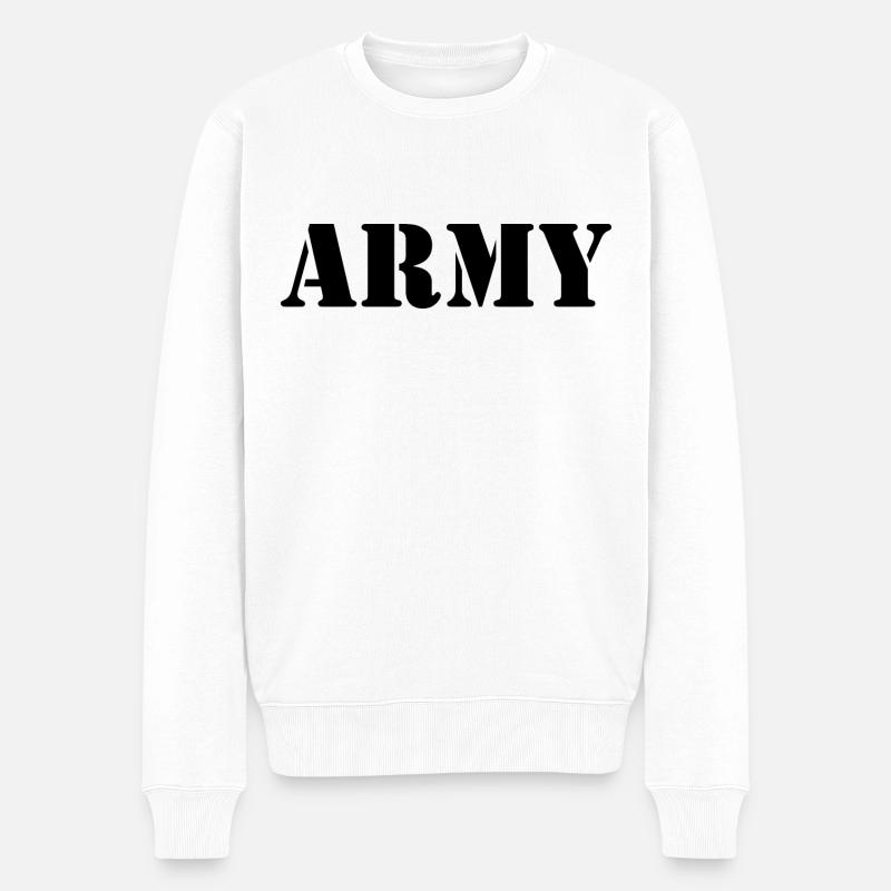 Army - Männer Premium Bio Pullover - Weiß