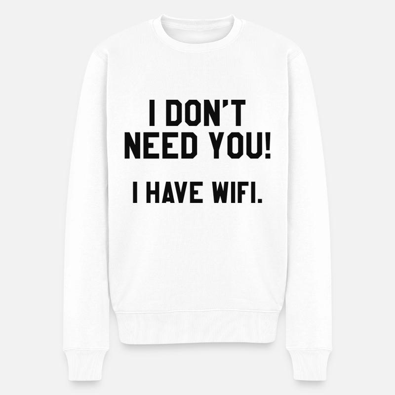 Ich habe Wifi - Männer Premium Bio Pullover - Weiß