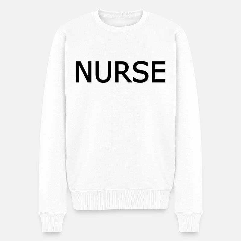 Nurse - Männer Premium Bio Pullover - Weiß