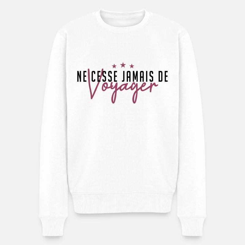 Ne cesse jamais de voyager - Pull Premium bio Homme - blanc