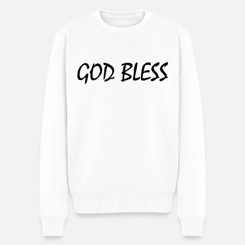 God bless - Männer Premium Bio Pullover - Weiß