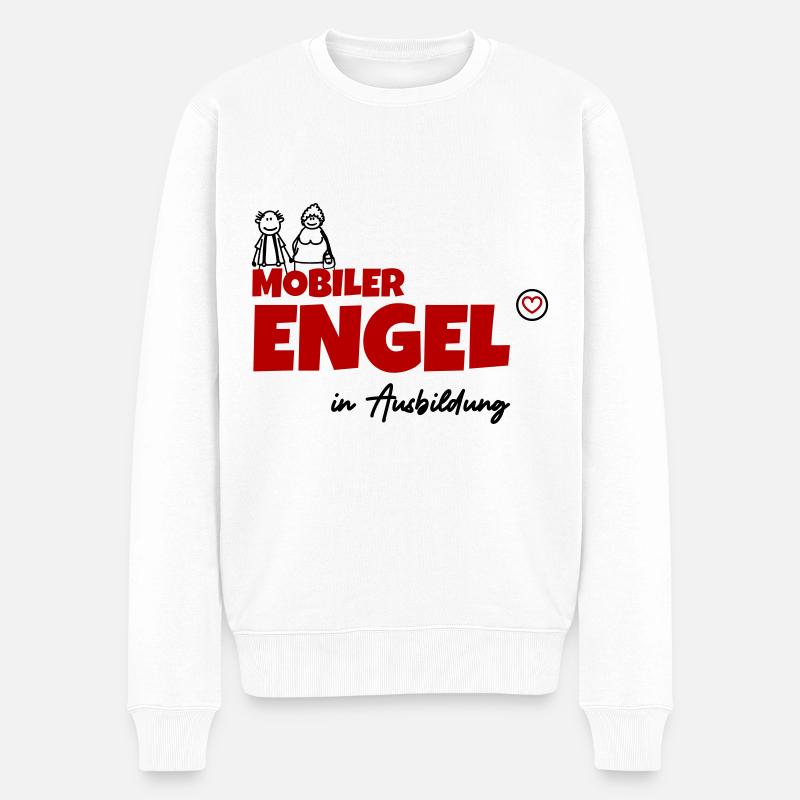 Mobiler Engel in Ausbildung - Männer Premium Bio Pullover - Weiß