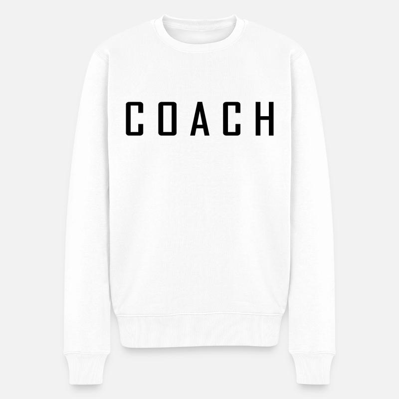Coach - Männer Premium Bio Pullover - Weiß