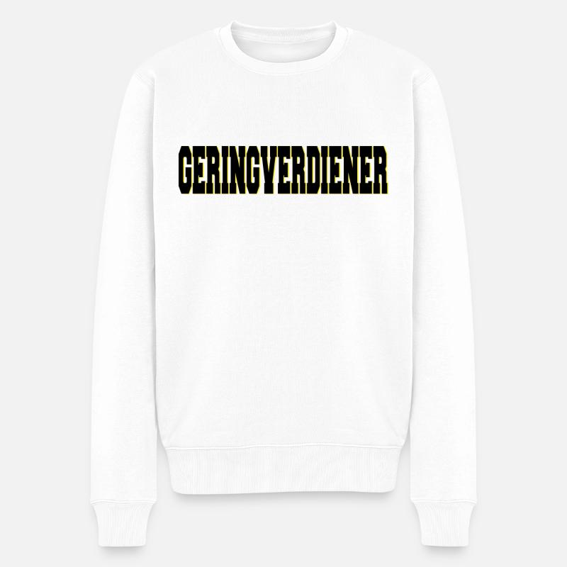 Geringverdiener - Männer Premium Bio Pullover - Weiß
