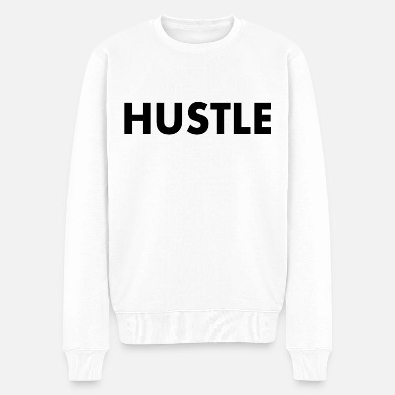 Hustle - Männer Premium Bio Pullover - Weiß
