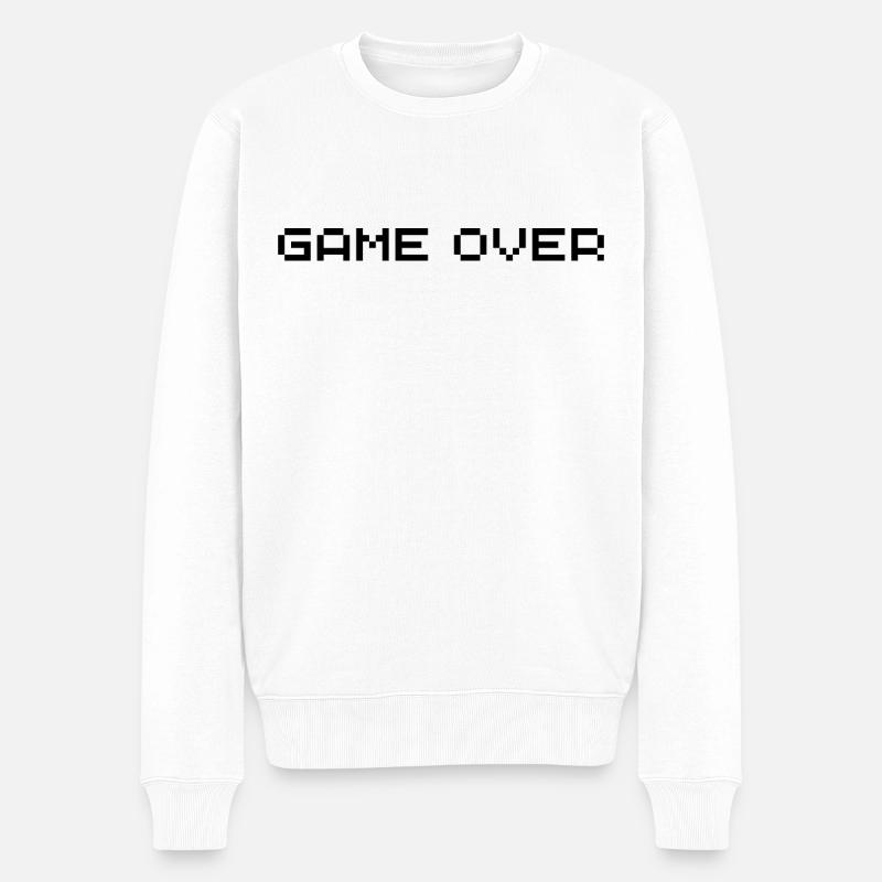 game over - Männer Premium Bio Pullover - Weiß