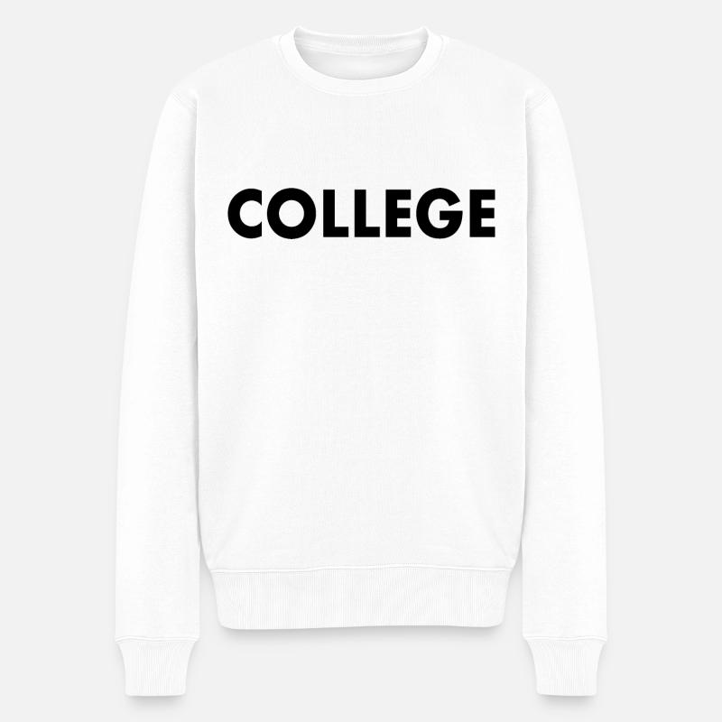 College - Pull Premium bio Homme - blanc