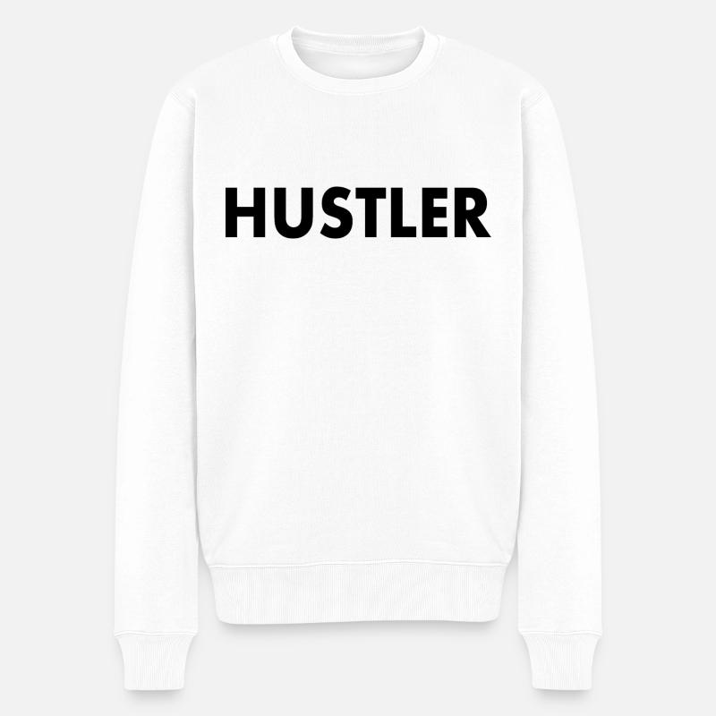 Hustler - Männer Premium Bio Pullover - Weiß
