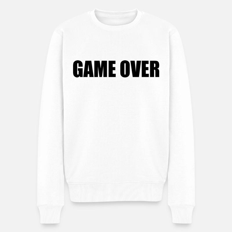 Game over - Pull Premium bio Homme - blanc
