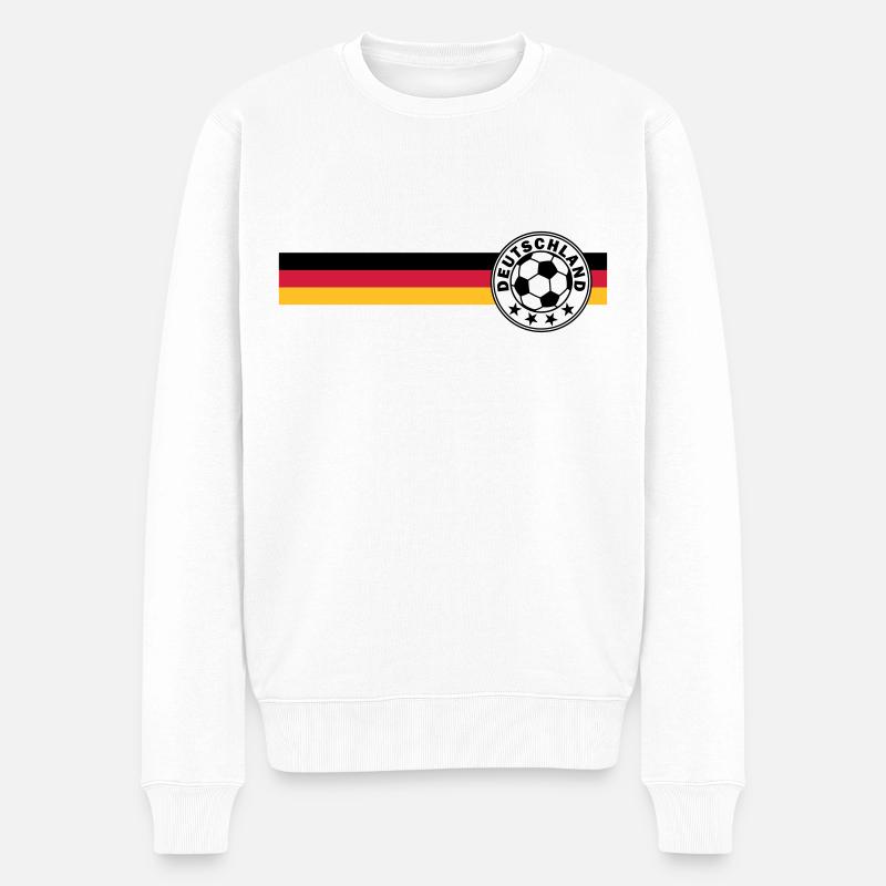 logo Football sur Deutschandfahne - Pull Premium bio Homme - blanc