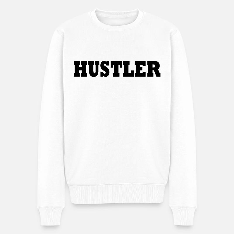Hustler - Männer Premium Bio Pullover - Weiß