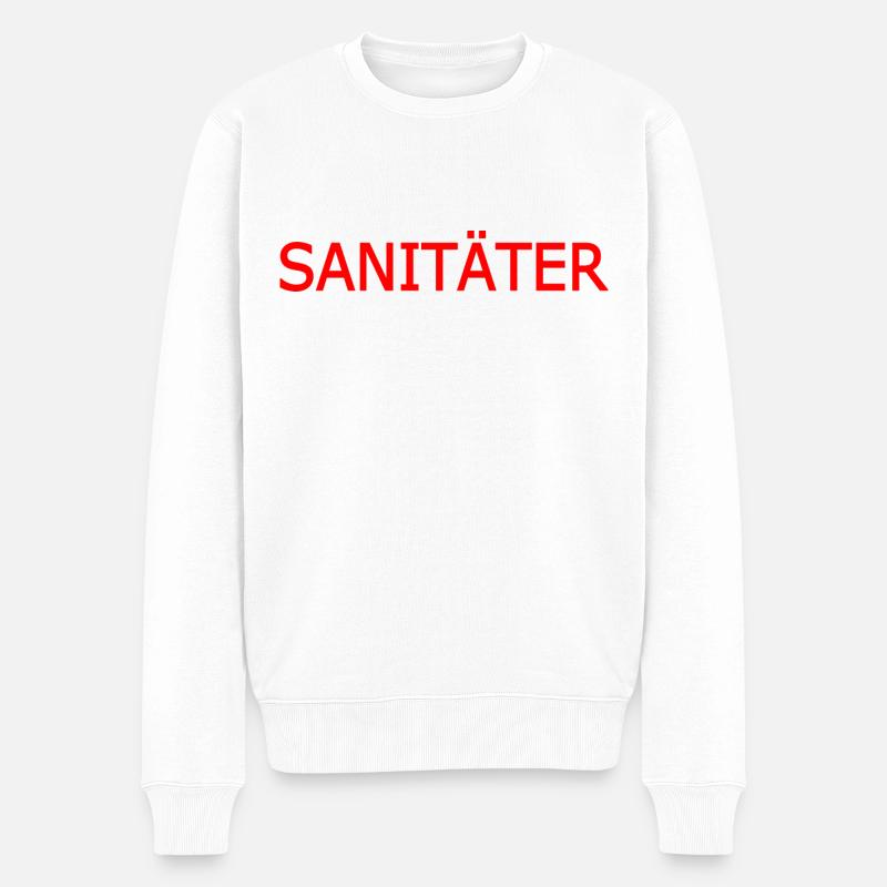 sanitäter - Männer Premium Bio Pullover - Weiß