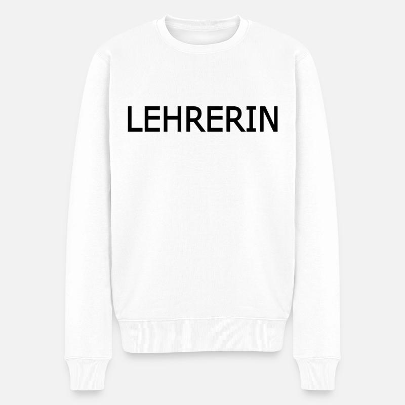 Lehrerin - Männer Premium Bio Pullover - Weiß