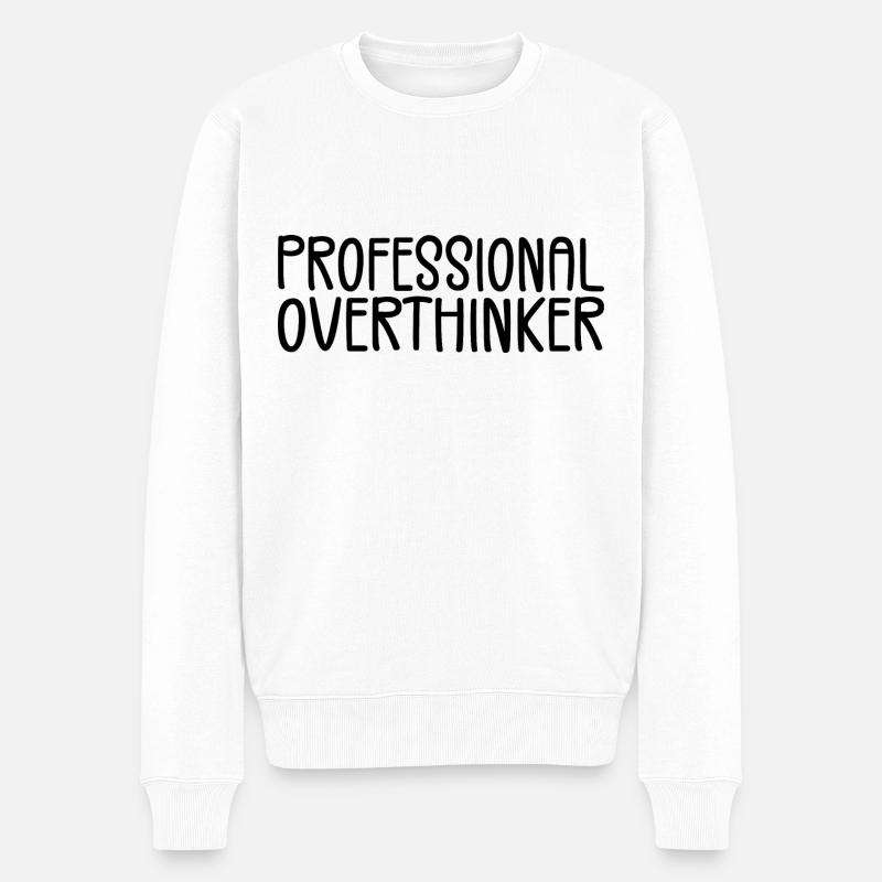 Professioneller Überdenker - Männer Premium Bio Pullover - Weiß