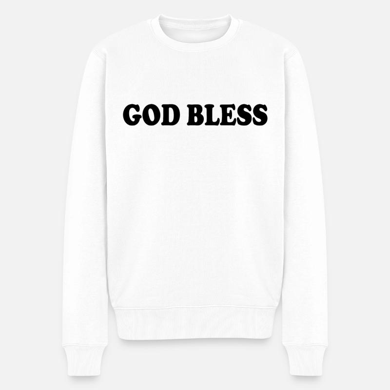 God bless - Männer Premium Bio Pullover - Weiß