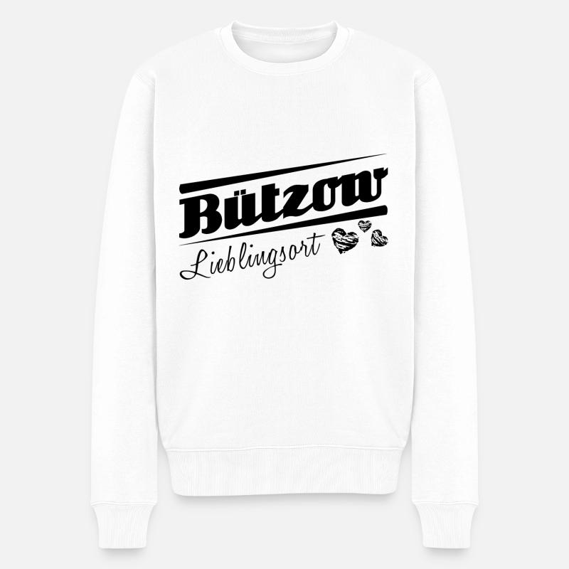 Bützow - Lieblingsort mit Stadtnamen - Männer Premium Bio Pullover - Weiß