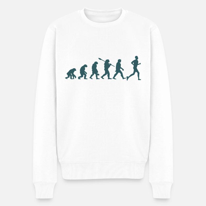 Entwicklung des Marathons - Männer Premium Bio Pullover - Weiß