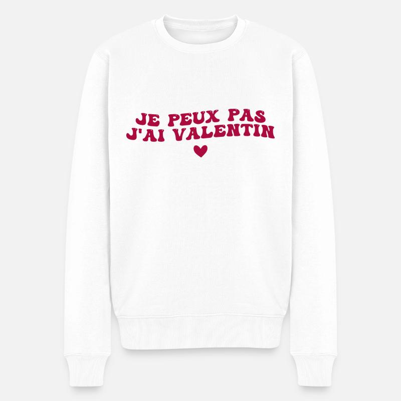 je peux pas j'ai Valentin - Pull Premium bio Homme - blanc