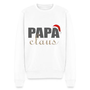 Weihnachten Papa claus Papaclaus - Männer Premium Bio Pullover - Weiß - Vorne - Thijin (182cm)