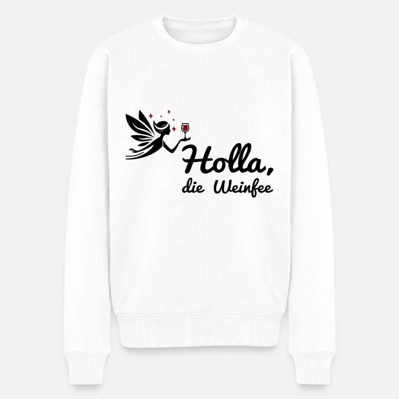 Weinfee - Männer Premium Bio Pullover - Weiß
