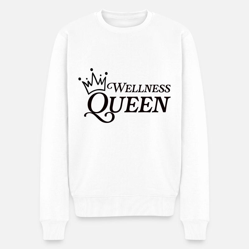 Wellness Queen - Männer Premium Bio Pullover - Weiß
