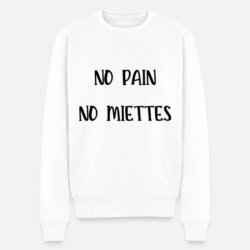 no pain no miettes - Pull Premium bio Homme - blanc