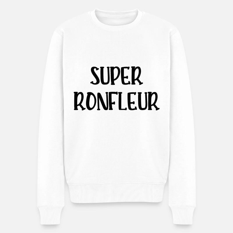 super ronfleur - Pull Premium bio Homme - blanc
