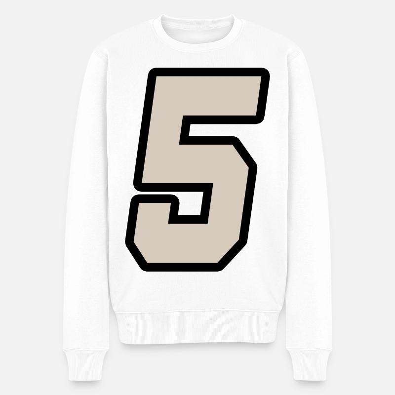 Nummer fünf 5 - Männer Premium Bio Pullover - Weiß