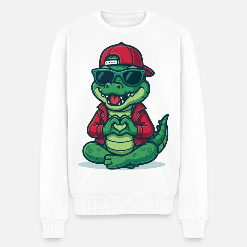 Crocodile Amour Cool - Pull Premium bio Homme - blanc