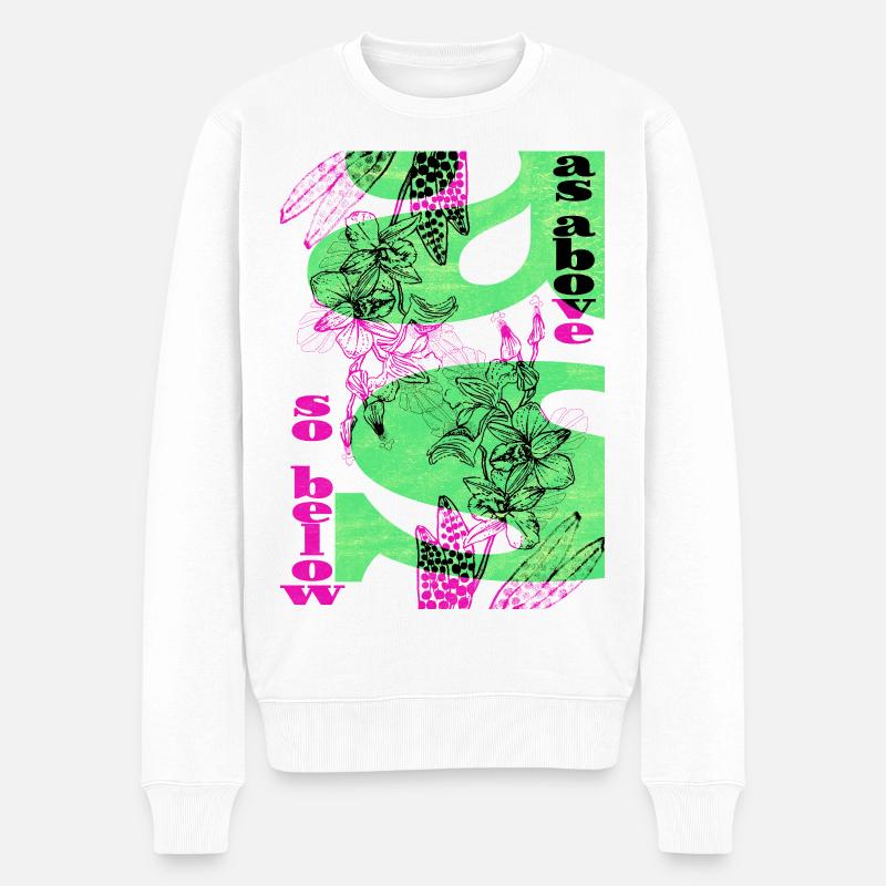 WIE OBEN, SO UNTEN - Männer Premium Bio Pullover - Weiß