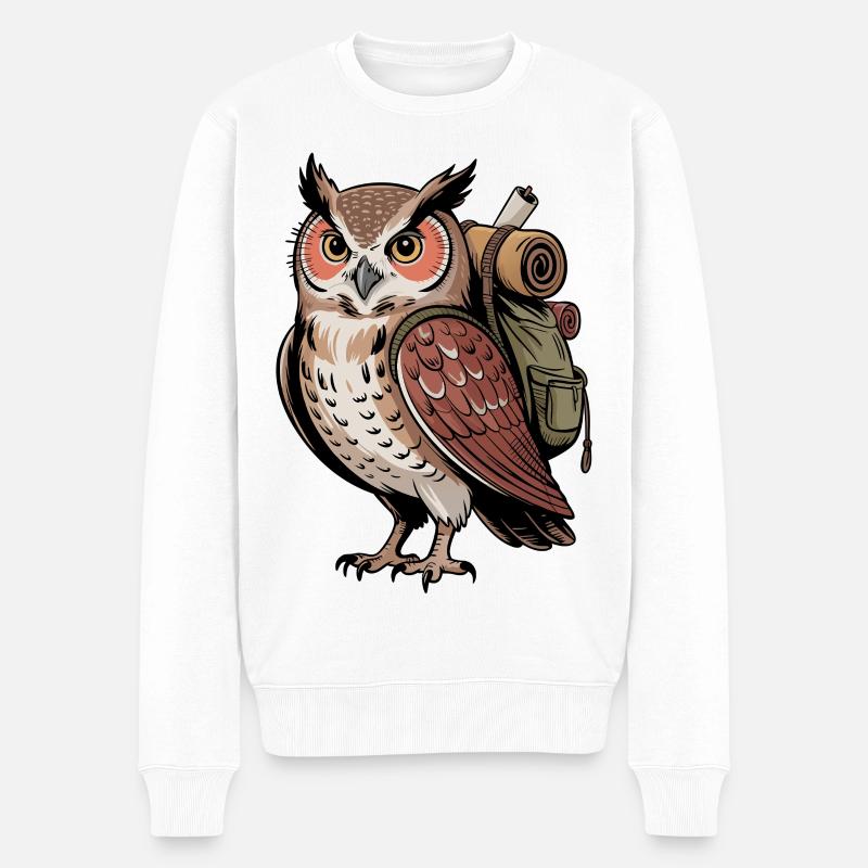 Hibou errant - Pull Premium bio Homme - blanc