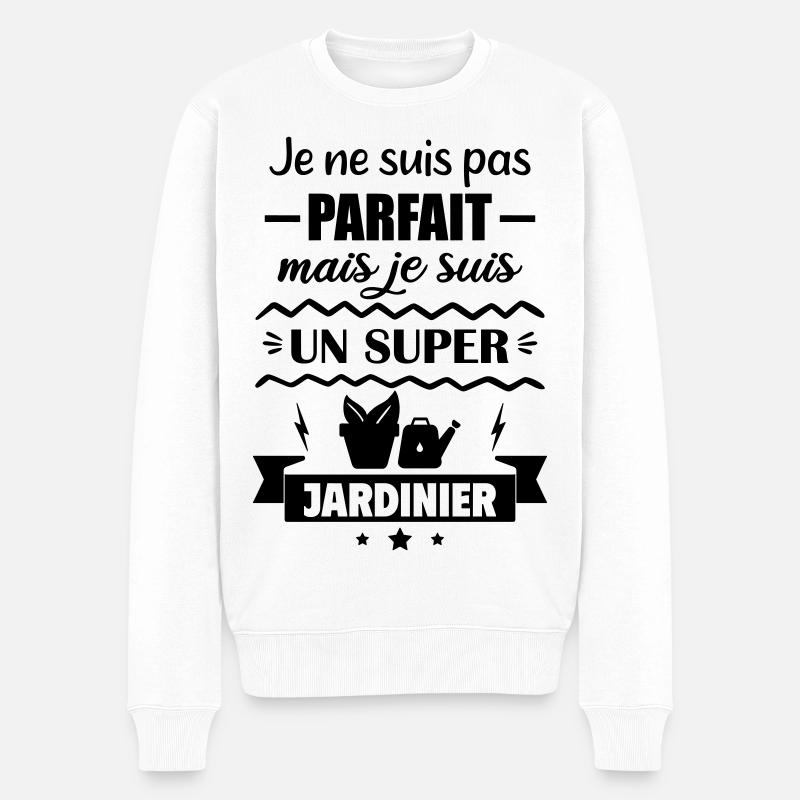 Nicht perfekt, aber toller Gärtner - Männer Premium Bio Pullover - Weiß