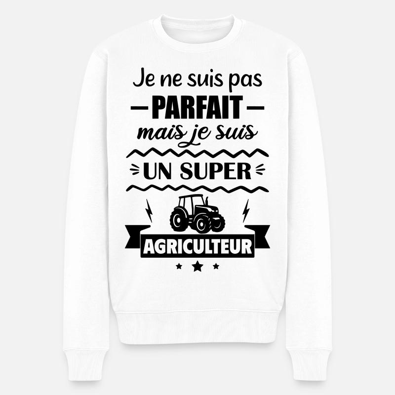 Pas parfait mais super agriculteur tracteur - Pull Premium bio Homme - blanc