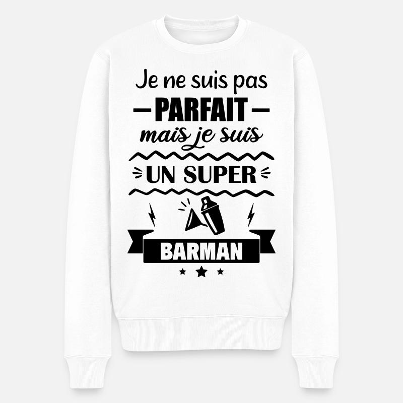 Pas parfait mais super barman - Pull Premium bio Homme - blanc