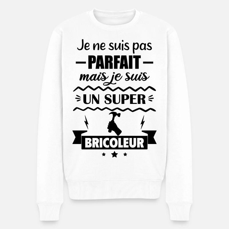 Pas parfait mais super bricoleur - Pull Premium bio Homme - blanc