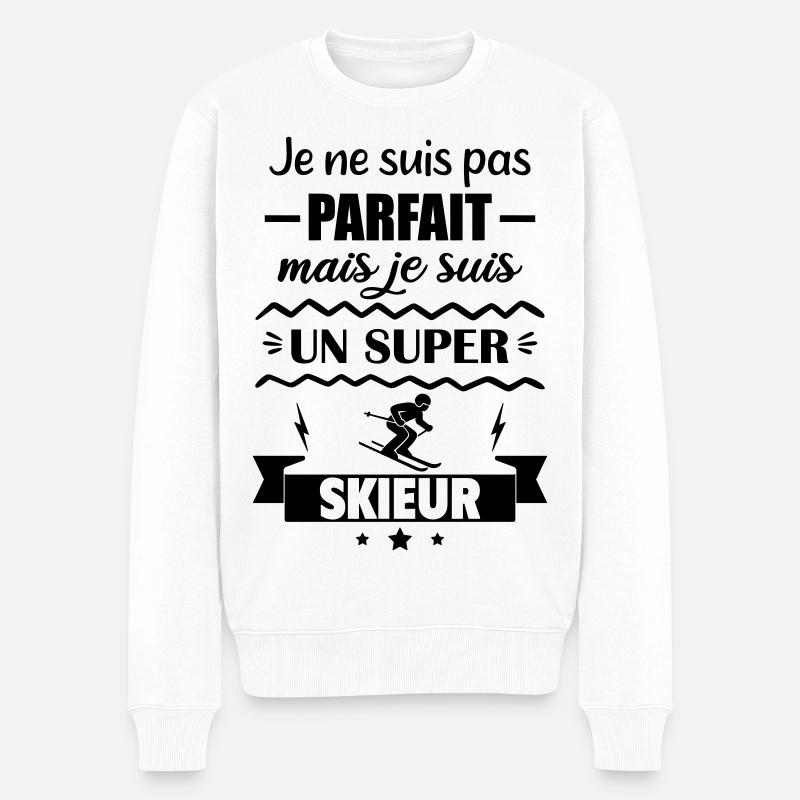 Pas parfait mais super skieur - Pull Premium bio Homme - blanc