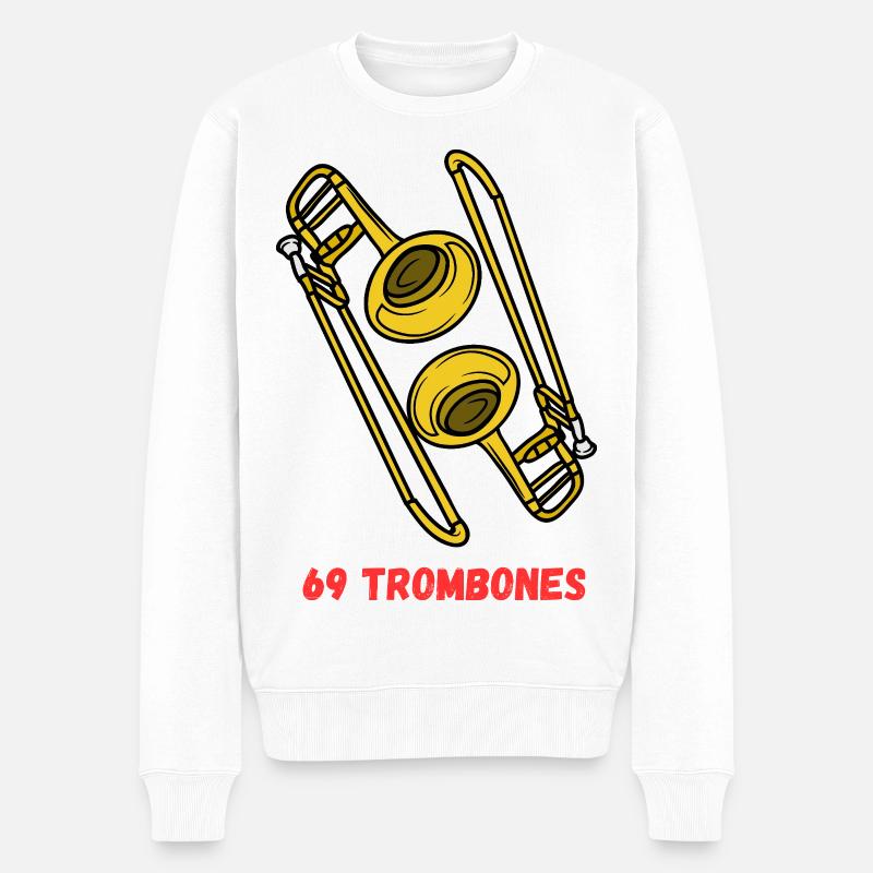 69_Trombones - Pull Premium bio Homme - blanc
